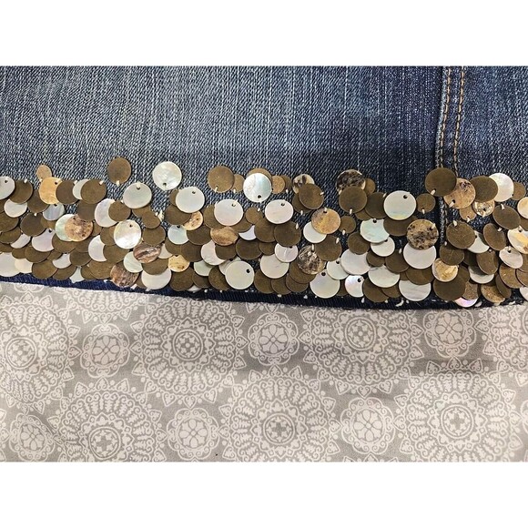 Vintage Y2K Abercrombie & Fitch Jean Mini Skirt Bedazzle Size 27 Womens 4 NWT - Picture 2 of 14